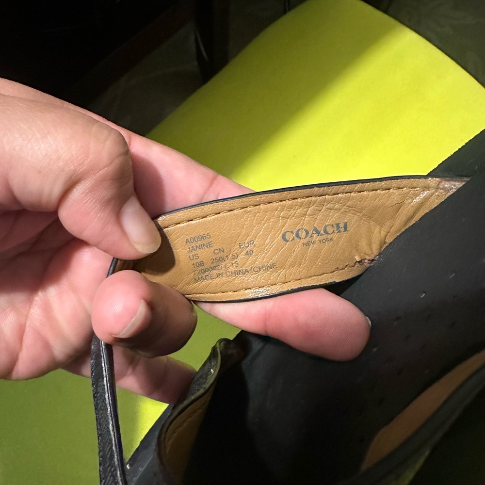 Coach Women's Black and Dark Gray Sandals - Picture 4 of 5